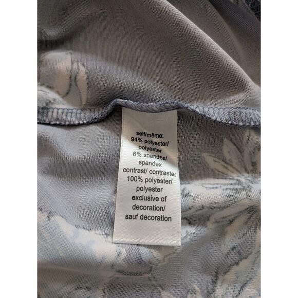 Maurices Top Womens L Floral Lace Split Neck Sleeveless Blue Black Tank Romantic - Picture 8 of 11